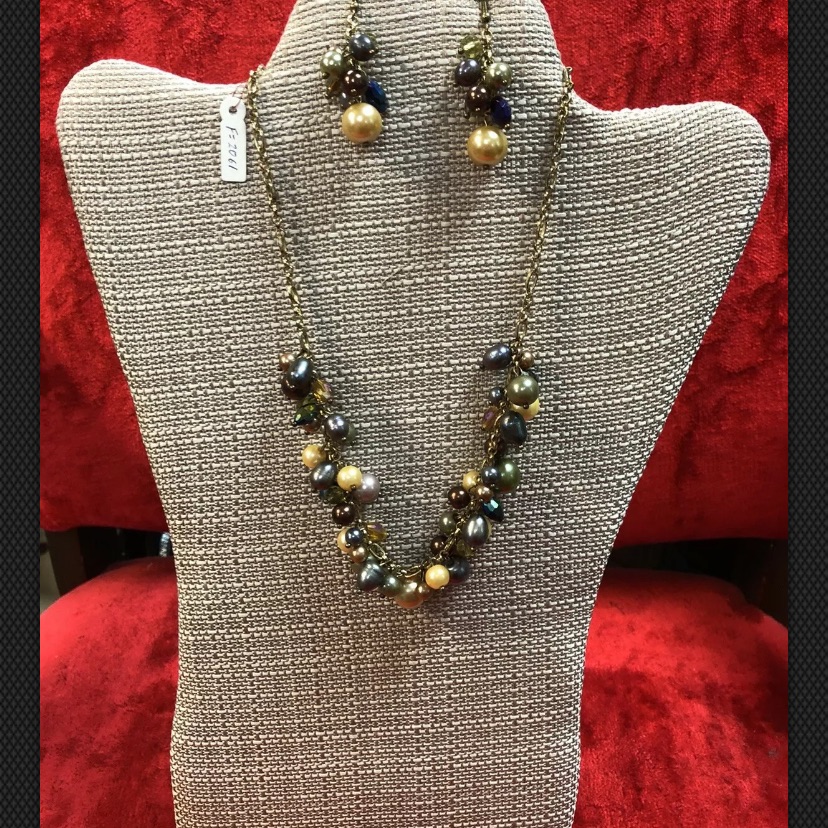 Set Necklace And Earrings, Different Beads,
